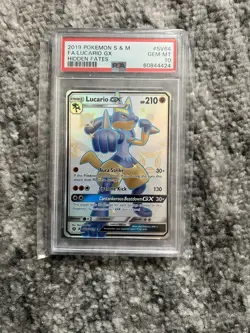 2019 Pokemon S & M FA/LUCARIO GX HIDDEN FATES #SV64 PSA 10 GEM MT - Image 1