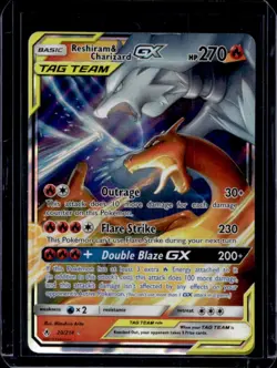 2019 Pokemon SM Unbroken Bonds Reshiram Charizard Tag Team Holo #20/214 - Image 1