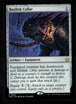 1 x Basilisk Collar-Magic the Gathering-MTG-Foundations-Near Mint - Image 1