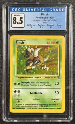 PINSIR CGC 8.5 1999 POKEMON JUNGLE UNLIMITED #9/64 HOLO 013 - Image 1
