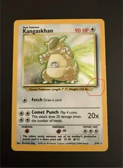 Pokemon Kangaskhan 5/64 Jungle Holofoil No Symbol Misprint LP TCG error vintage - Image 1