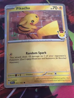 Pikachu 051 /162 Stamped 2026 Pokemon Day 30th Anniversary Promo Cosmos w/ SWIRL - Image 2