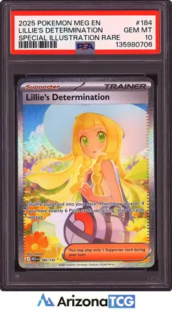 Pokemon 2025 Lillie's Determination 184/132 SIR Mega Evolution GEM MINT PSA 10 - Image 1