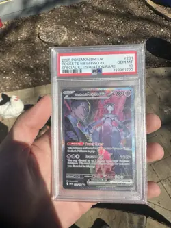 Pokemon Team Rocket's Mewtwo ex 231/182 Destined Rivals SIR PSA 10 PRISTINE - Image 2
