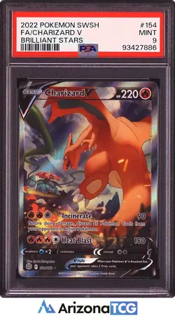 Pokemon 2022 Charizard V 154/172 Alt Art Brilliant Stars PSA 9 - Image 1