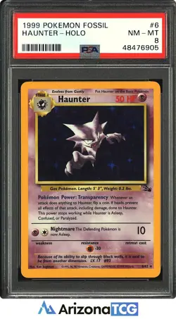Pokemon 1999 Haunter 6/62 Holo Fossil PSA 8 - Image 1