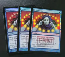 3x FNM Brainstorm LP MAGIC THE GATHERING MTG FREE SHIPPING - Image 1