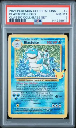 2021 POKEMON CELEBRATIONS CLASSIC COLL #2 BLASTOISE-HOLO PSA 8 - Image 1