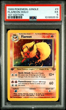 Flareon Holo 1st Edition 1999 Pokemon Jungle #3 PSA 5 EX Vintage - Image 1
