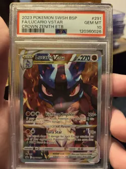 Pokemon TCG Crown Zenith ETB #SWSH291 Lucario VSTAR Promo PSA 10 GEM MINT - Image 1