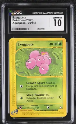 CGC GEM MINT 10 Pokemon Exeggcute 76/147 2003 Aquapolis - Image 1