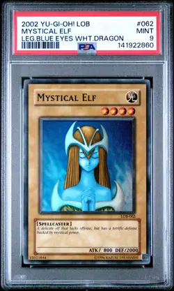 Mystical Elf LOB-062 Super Rare 2002 Unlimited Yugioh PSA 9 *860 - Image 1