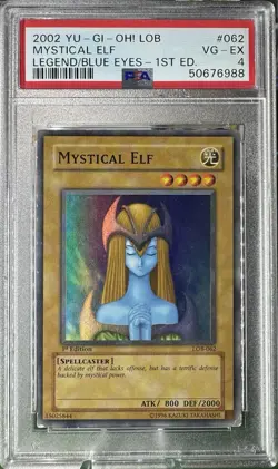Yugioh Mystical Elf Legend Of Blue Eyes 1st Edition PSA 4 - Image 1