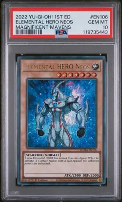 2022 YU-GI-OH! MAMA-MAGNIFICENT MAVENS 1ST ED #EN106 ELEMENTAL HERO NEOS PSA 10 - Image 1