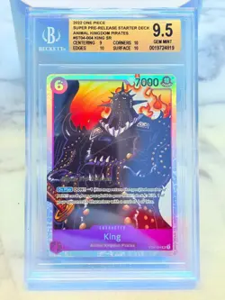 2022 One Piece KING SUPER PRE RELEASE BGS 9.5 GEM MINT ST04-004 SR ANIMAL KINGDO - Image 1