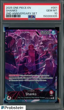 2025 One Piece 2nd Anniversary Set #001 Shanks PSA 10 GEM MINT - Image 1