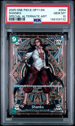 2025 ONE PIECE OP11 A FIST OF DIVINE SPEED - SHANKS SP ALT ART ST16-004 - PSA 10 - Image 1