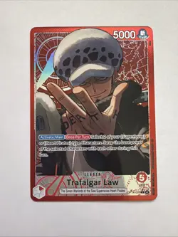 One Piece TCG Trafalgar Law Alt Art L OP14-001 (English) Azure Sea’s Seven - Image 1