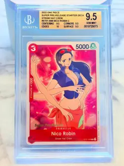 2022 One Piece NICO ROBIN BGS 9.5 GEM MINT SUPER PRE RELEASE ST01-008 STRAW HAT - Image 1