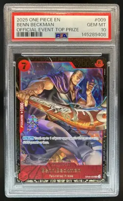 2025 One Piece Official Event Top Prize Benn Beckman #OP09-009 PSA 10 - Image 1