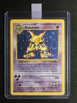 Alakazam 1/102 HP/DMG Base Set Shadowless Holo Rare Vintage Pokemon Card 1999 - Image 1