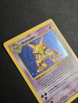 Alakazam 1/102 HP/DMG Base Set Shadowless Holo Rare Vintage Pokemon Card 1999 - Image 4