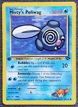 1st Edition Misty's Poliwag - Gym Challenge - #89/132 - Vintage Pokemon Card - Image 1