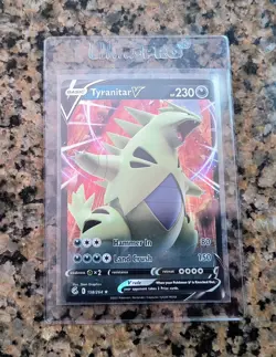 CRAZY "Ghost V" Back ERROR Pokemon Card Tyranitar V Fusion Strike 158/264 (2021) - Image 5