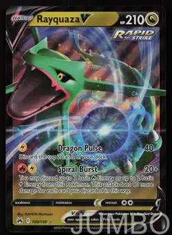 Rayquaza V Pokemon JUMBO CARD NM-LP - Image 1