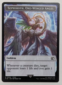 Emblem Sephiroth, One-Winged Angel (24) Token, Final Fantasy FIN, Magic MtG NM! - Image 1