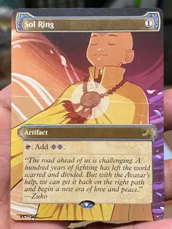 Sol Ring MTG Avatar: The Last Airbender Eternal Hand Painted Altered Art Tentz - Image 1