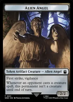 4x Cyberman/Alien Angel Token, Doctor Who Token, MTG Token, Magic Token - Image 1