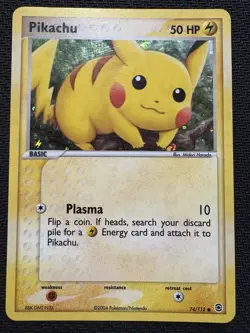 Pokemon Pikachu TCG EX FireRed & LeafGreen Card 74/112 Reverse Holo Card Vintage - Image 1