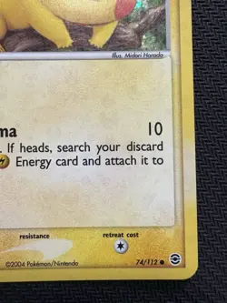 Pokemon Pikachu TCG EX FireRed & LeafGreen Card 74/112 Reverse Holo Card Vintage - Image 4