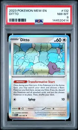 2023 POKEMON MEW EN-151 #132 DITTO PSA 8 - Image 1
