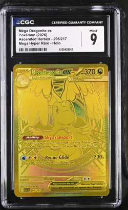 Mega Dragonite EX 295/217 Hyper Rare Holo Pokemon CGC 9 Mint *012 - Image 1