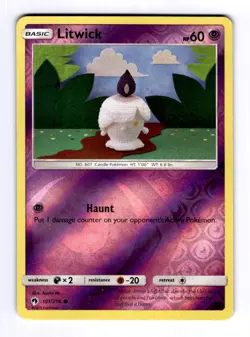 Litwick SM - Lost Thunder #101 (2018) Common Reverse Holo NM Pokemon - Image 1