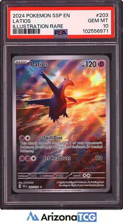 Pokemon 2024 Latios 203/191 Full Art IR Surging Sparks GEM MINT PSA 10 - Image 1