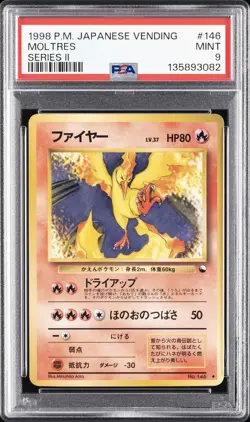 1998 POKEMON JPN VENDING SER II #146 MOLTRES PSA 9 - Image 1