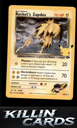 Rocket's Zapdos 15/132 Pokemon Classic Collection Celebrations: Classic Collecti - Image 1