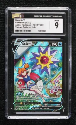 Starmie V Pokemon Sword & Shield Astral Radiance Trainer Gallery CGC 9 Mint TG13 - Image 1