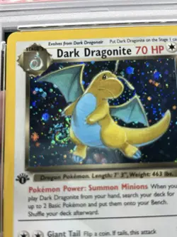 Pokemon Team Rocket Dark Dragonite 1st Edition Holo #5/82 PSA 6 With Swirl - Image 3