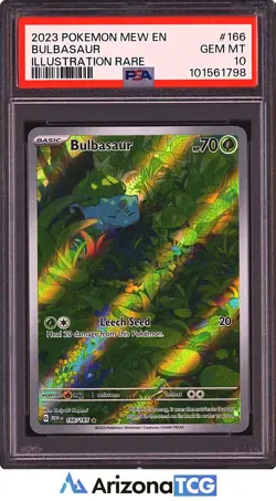 Pokemon 2023 Bulbasaur 166/165 Full Art IR Scarlet & Violet 151 GEM MINT PSA 10 - Image 1