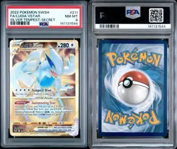 2022 POKEMON SWORD & SHIELD SILVER TEMPEST SECRET 211 FULL ART LUGIA VSTAR PSA 8 - Image 3