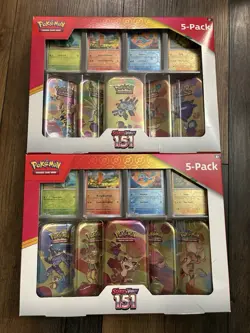 Pokemon TCG Scarlet & Violet 151 Mini Tins 5-Pack Costco Bundle Compete Set of 2 - Image 1