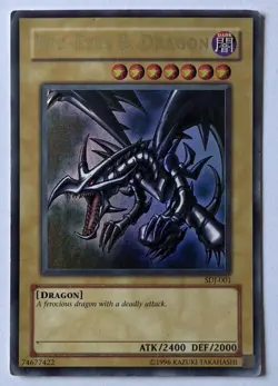 Yugioh Red-Eyes B. Dragon SDJ-001 Ultra Rare Unlimited DMG - Image 1