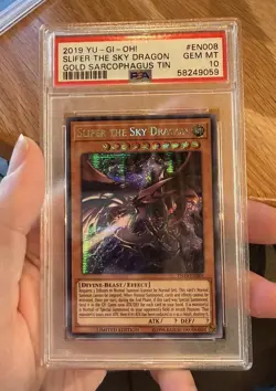 PSA 10 Slifer The Sky Dragon TN19-EN008 Gold Sarcophagus Tin Prismatic Secret - Image 1