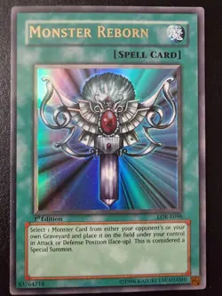 Yu-Gi-Oh! Monster Reborn, LOB-E096, 1st Edition, Vintage, Ultra Rare - Image 1