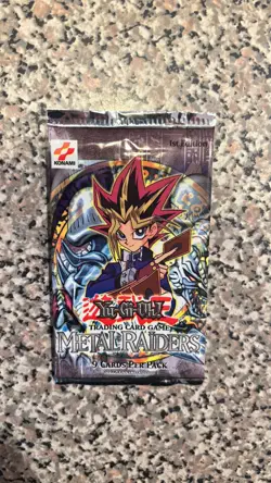 Factory Sealed Yu-Gi-Oh! Metal Raiders Booster Pack 1st Edition - Unweighted - Image 1