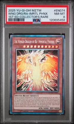 The Winged Dragon Of Ra Immortal Phoenix MZTM-EN074 Collector Yugioh PSA 8 *458 - Image 1